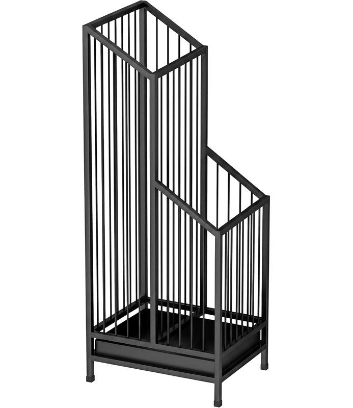 2-Tier Black Metal Umbrella Stand