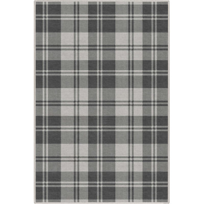 Tapis gris foncé à tissage plat Kehr