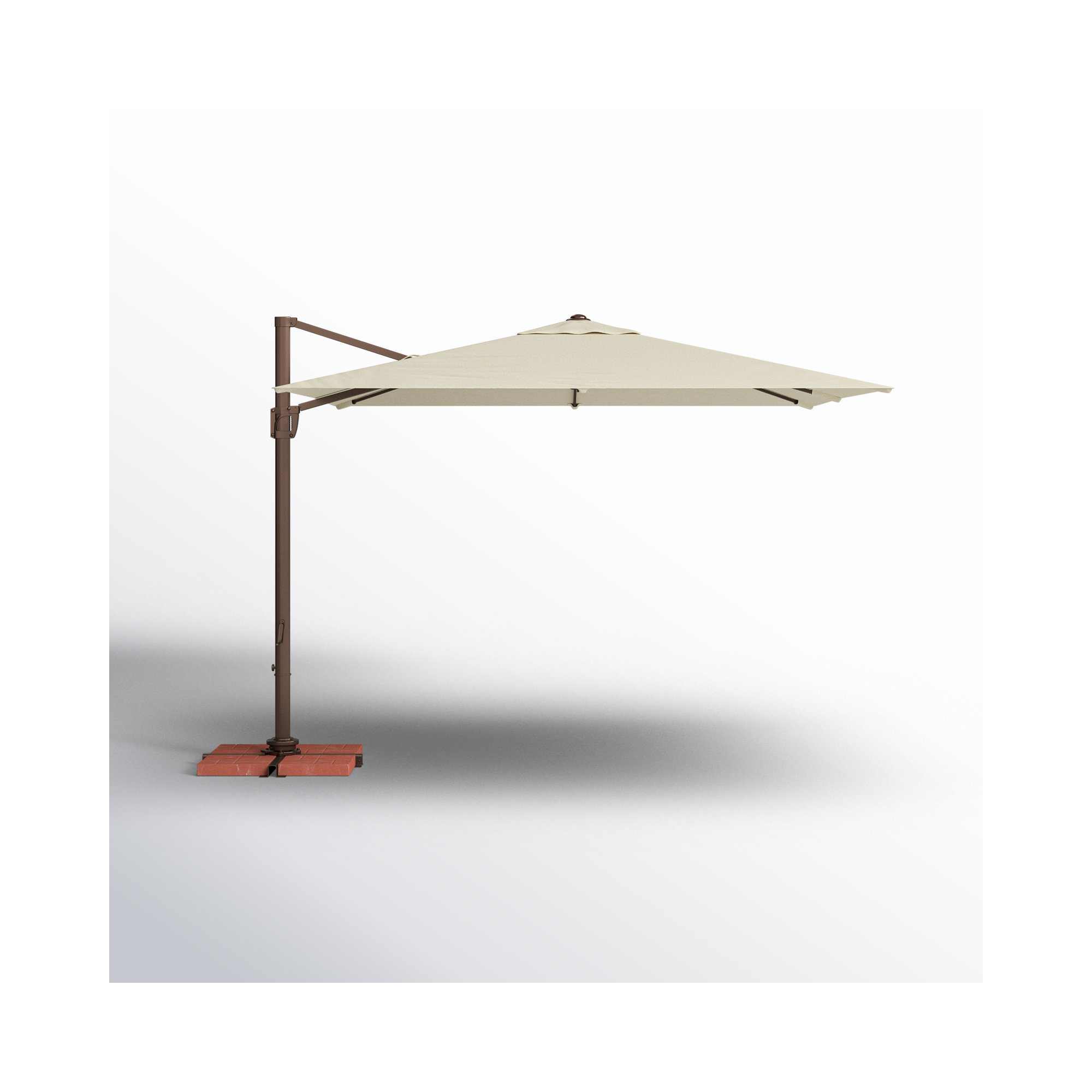 Darel 120'' Cantilever Outdoor Umbrella, Antique Beige Sunbrella® Canvas, Bronze