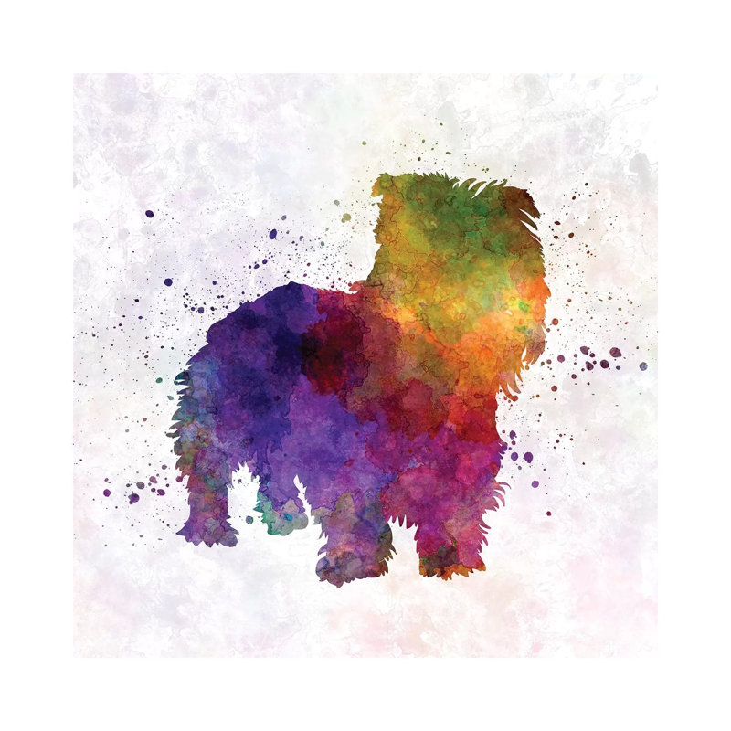 Irish Glen Of Imaal Terrier In Watercolour by Paul Rommer - Wrapped Canvas Gallery-Wrapped Canvas Giclée