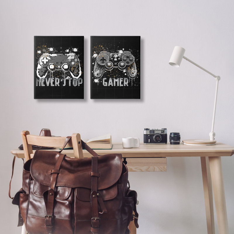 Ensemble de 2 toiles Modern Gamer, H 20 po x l 16 po