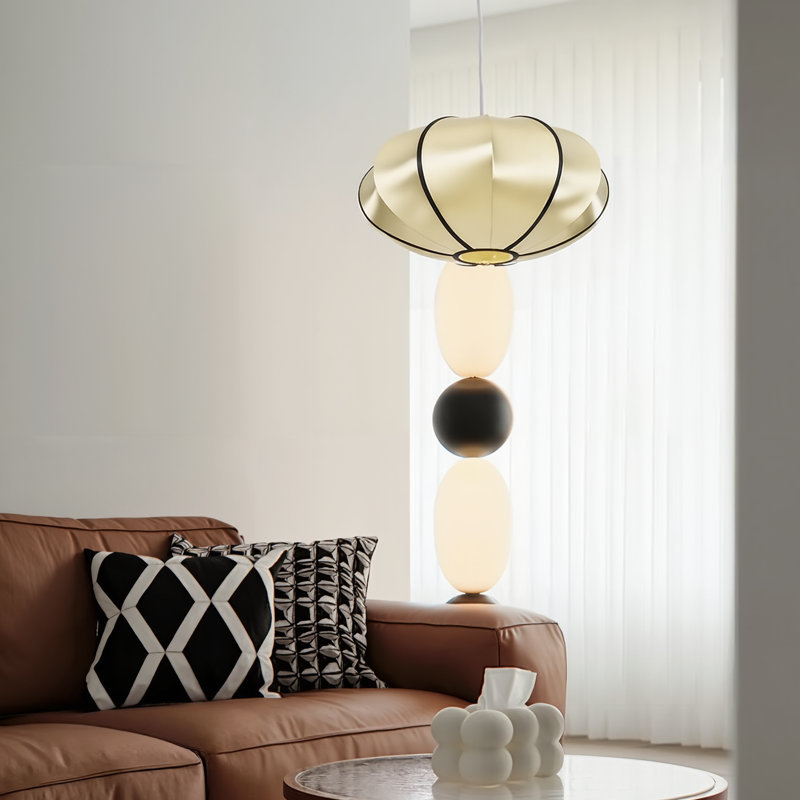Luminaire suspendu 1 lumière Soie pour la cuisine, H 8,66 po x l 15,75 po x P 15,75 po