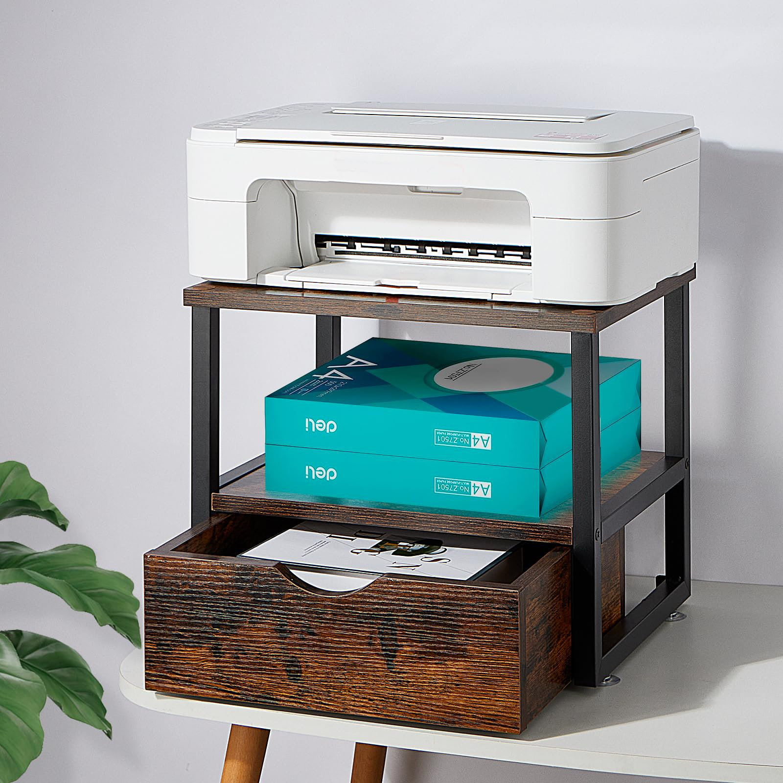 Buy Jarrvz 3 Tier Printer Stand With Wheels Printer Desk, Ultipurpose