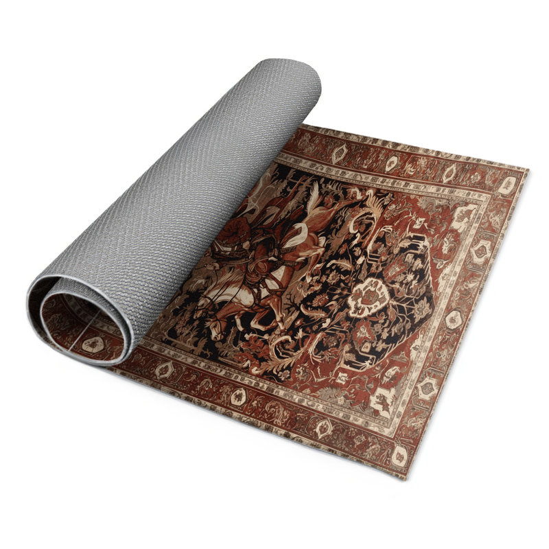 Tapis d'intérieur et d'extérieur brun Persian, Rectangulaire 3 pi x 5 pi
