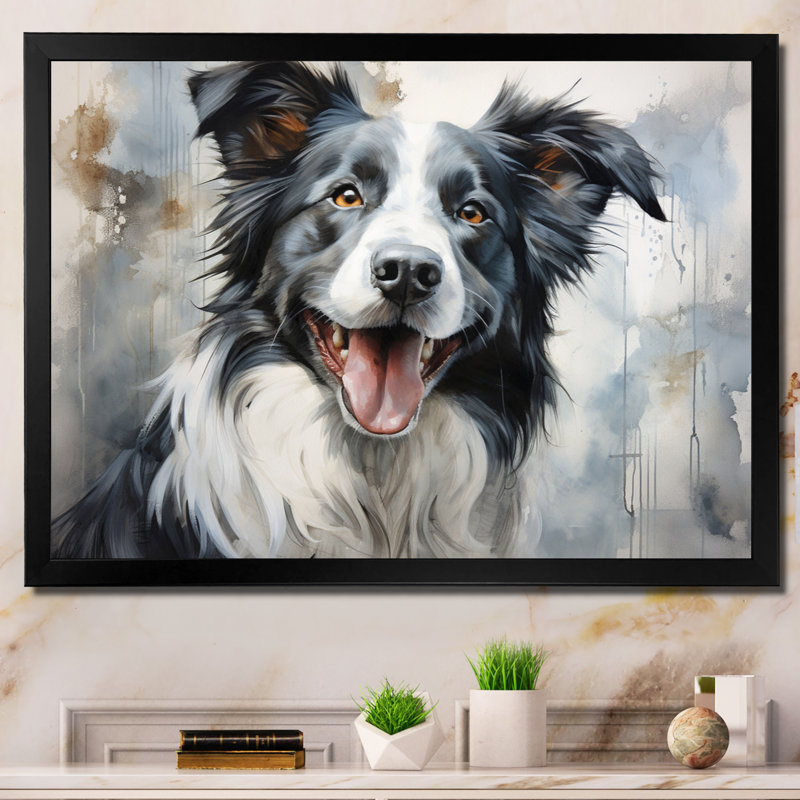 Dog Faithful Companion II - imprimé, H 16 po x l 32 po x P 1 po, Cadre simple noir