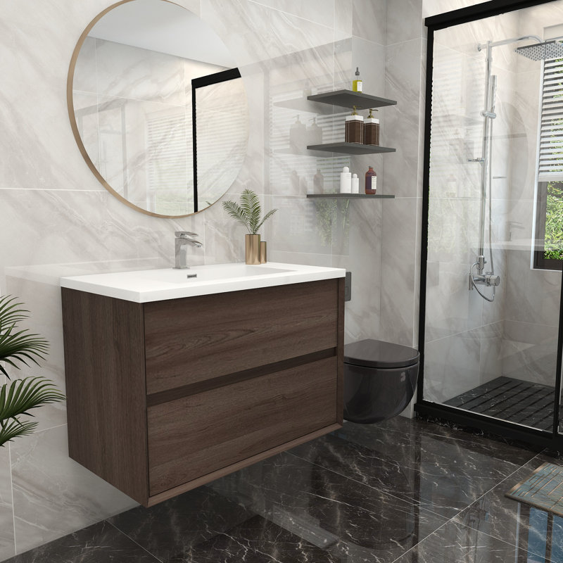 Ensemble de meuble-lavabo simple 36 po, Chêne rouge