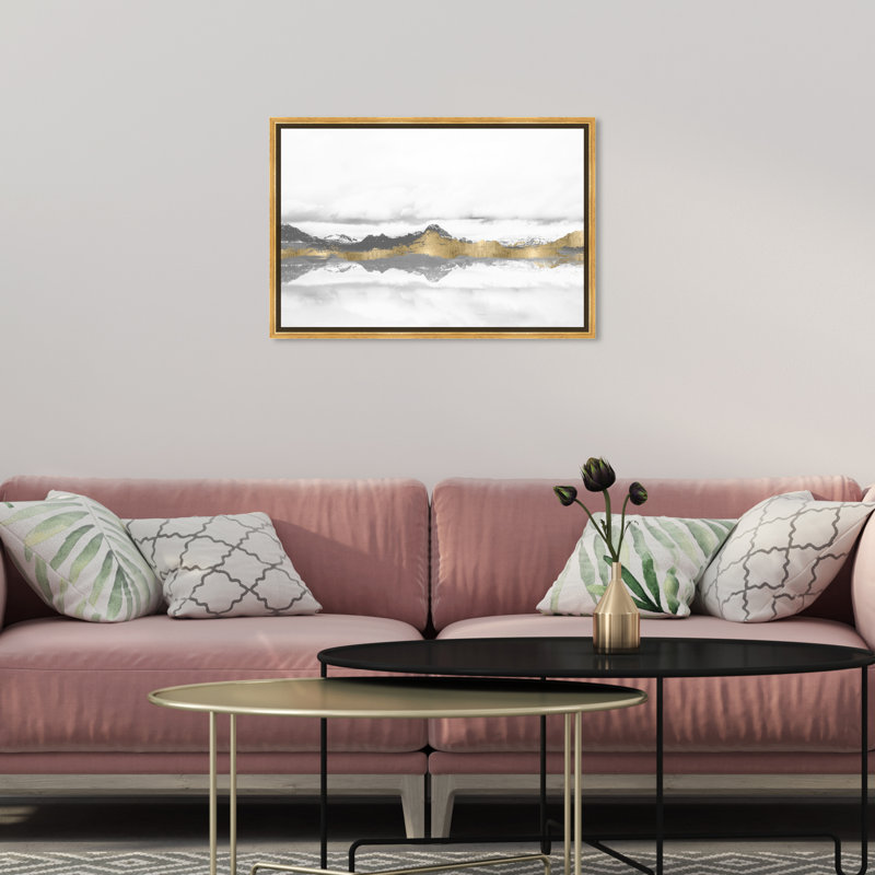«Abstract Stood Still and Wondered Gold Mountains», reproduction d'art graphique sur toile tendue, H 16 po x l 24 po, Or
