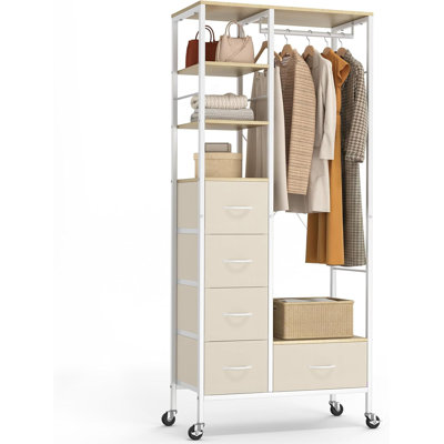 CD007 80cm Rolling Portable Wardrobe