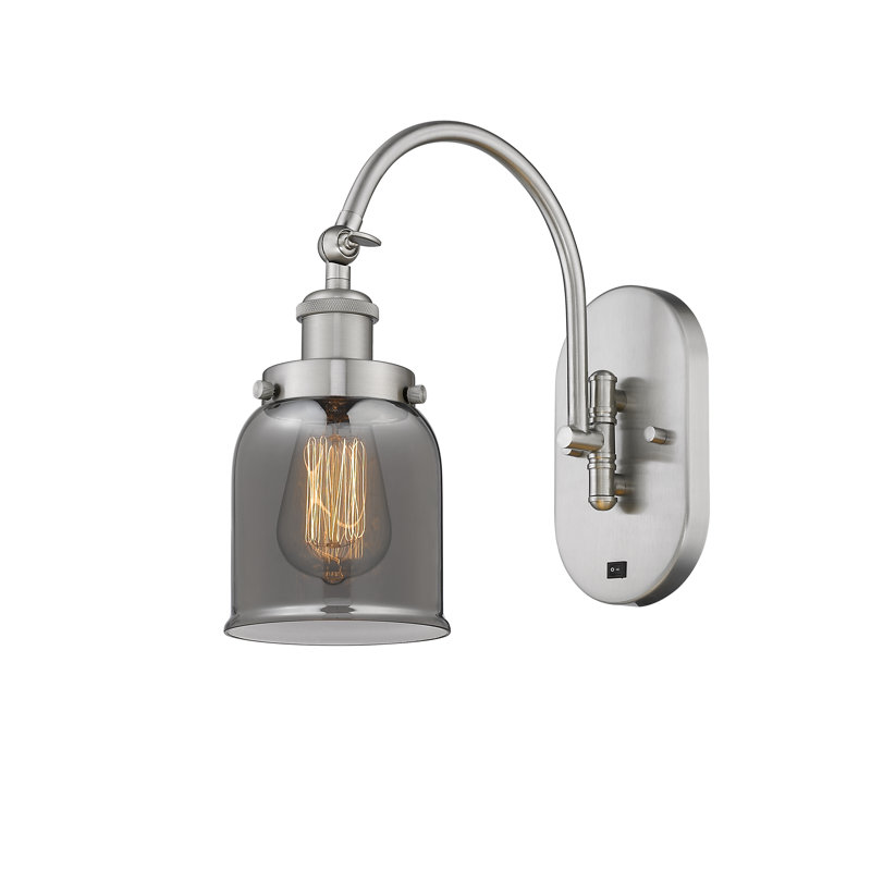 Shauna Swing Arm Sconce, Incandescent, Plated Smoke, Brushed Satin Nickel