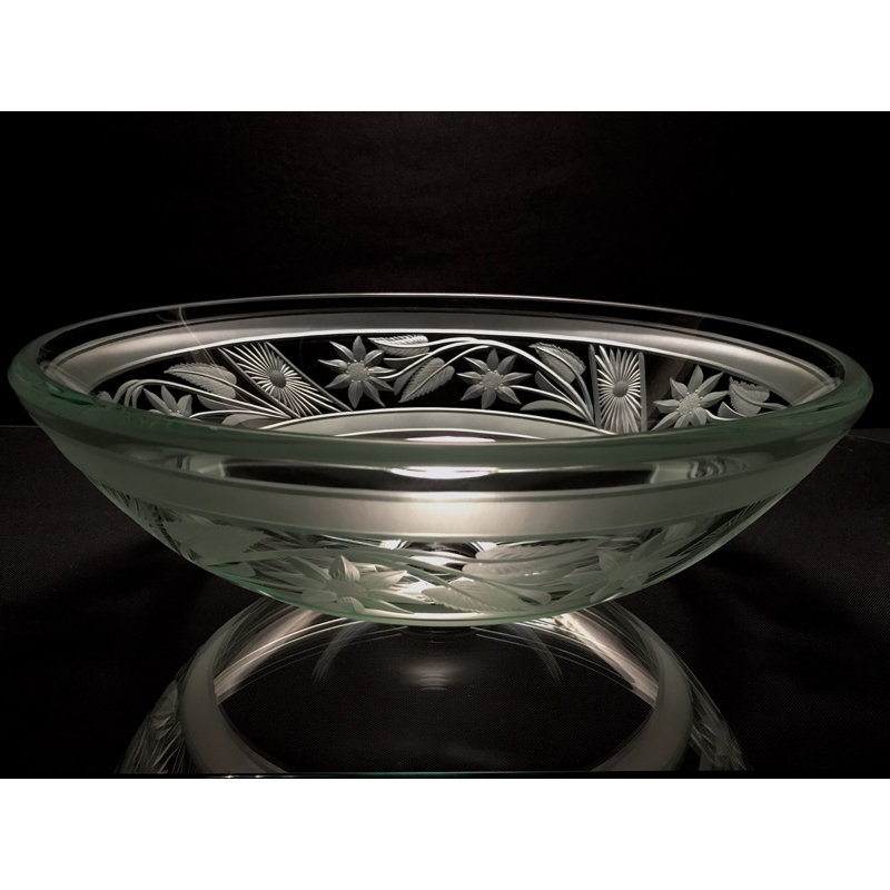 Lavabo de salle de bain vasque circulaire en verre Flower