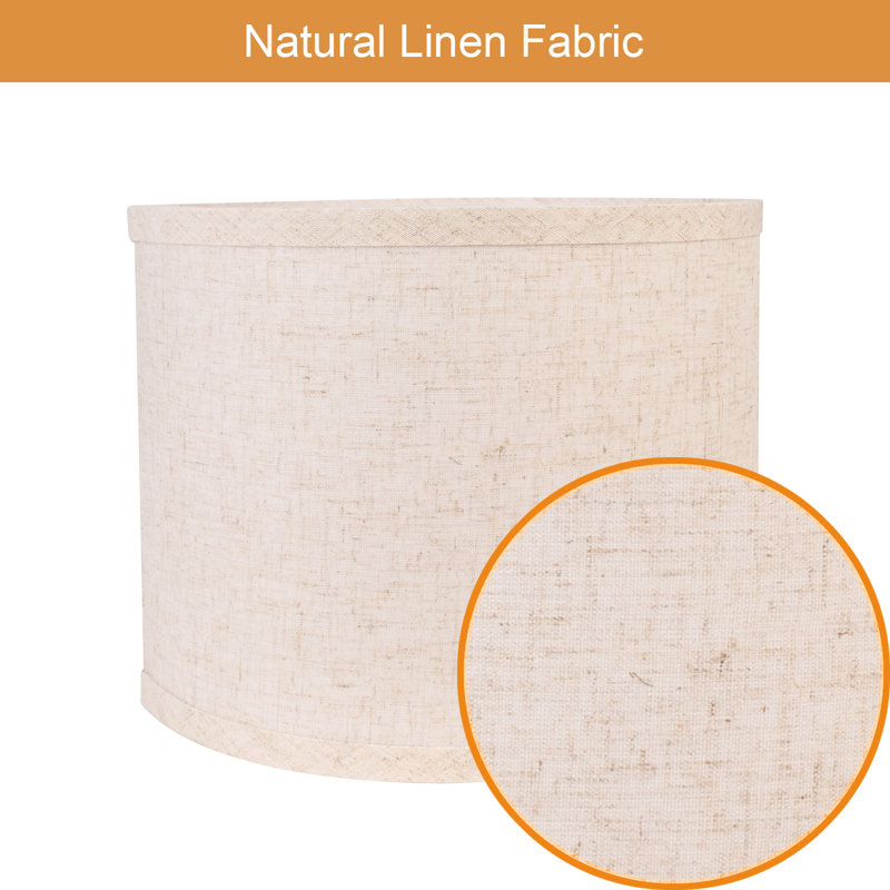 Ensemble de 2 abat-jour tambour - Abat-jour Fabric E26 / E27 / E14 / E12 Fabric en tissu de remplacement pour lampes de table, petites lampes sur pied et lampes de chevet, abat-jour tambour 11 po x 11 po x 8,85 po beige avec monture Spider