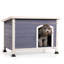Grande niche pour chien d'extérieur en bois, toit imperméable, plancher surélevé-299163845-299163846