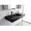 Lavabo de salle de bain mural rectangulaire 36 "avec lavabo gauche et comptoir Juniper - Gris, avec trou pour robinet-1291249856-1291249862