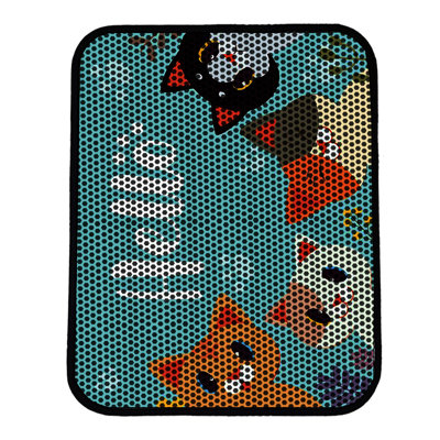 Tapis pour litière de qualité supérieure, 18 po x 24 po | 50% PVC / 50% polyester, lavable à la machine et passer l'aspirateur | Conception durable et facile à nettoyer pour les propriétaires d'animaux de compagnie | Protégez vos planchers des dégâts de la litière