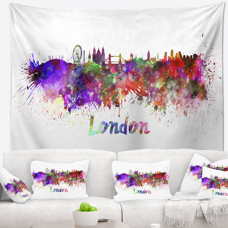 Tapisserie de londres skyline Cityscape, H 32 po x l 39 po