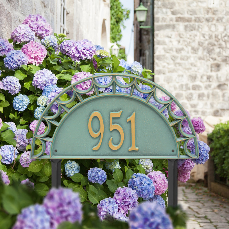 Plaque d'adresse sur 1 ligne Signature Series, Bronze, Oui, Vert-de-gris