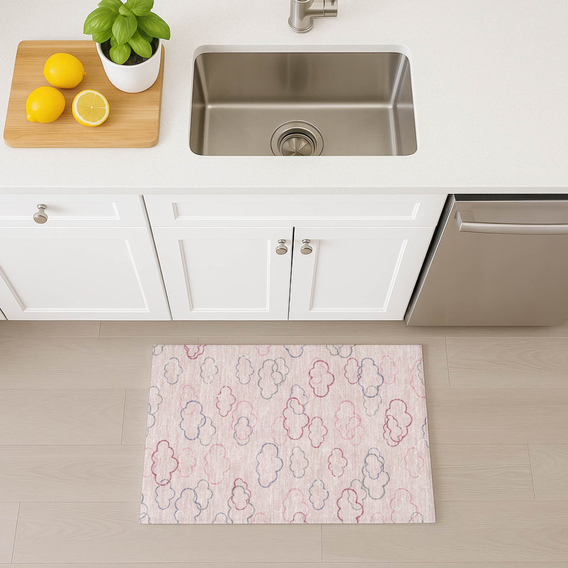 Machine Washable Indoor/Outdoor Chantille ACN2508 Kids Rug, Rectangle 1'8" x 2'6", Pink