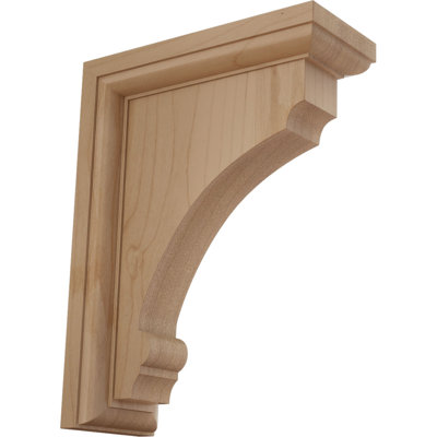 2 1/2"W x 6"D x 8"H Medium Thompson Wood Bracket, Alder (4-Pack)