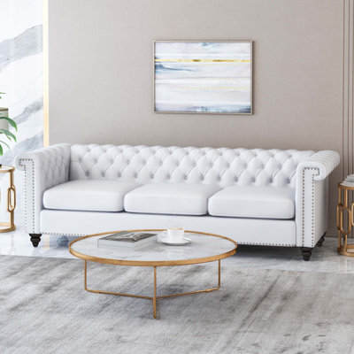 Lasting Chesterfield 3-Seat Sofa with Tufted Backrest for Living Room