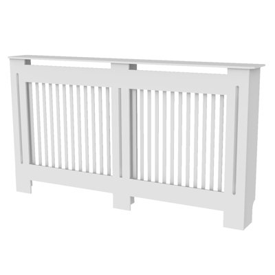 Tall Vertical Slats Radiator Cover Wood Cabinet Modern Radiators Shelf Thicken White