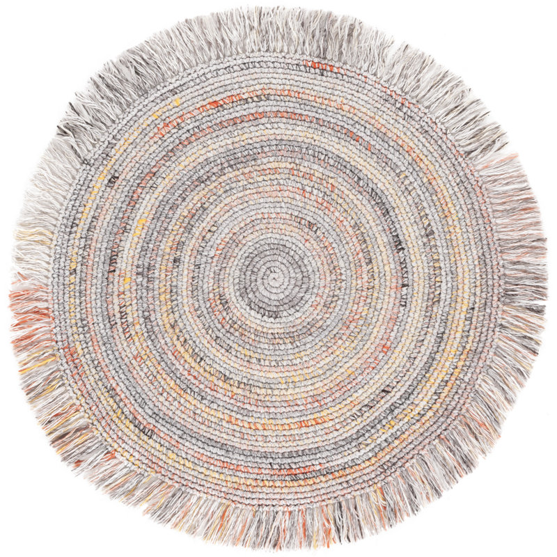 Cabel Renewal Handwoven Pet Yarn Rug, Round 4'