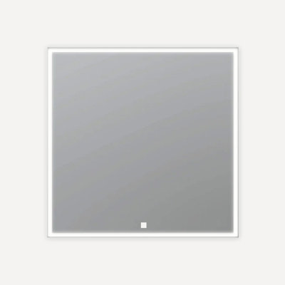 AQUADOM Edge l 30 po x H 32 po, miroir mural de salle de bain avec gradateur, désembueur, commande tactile, rétroéclairé et installation frontale, verticale ou horizontale.