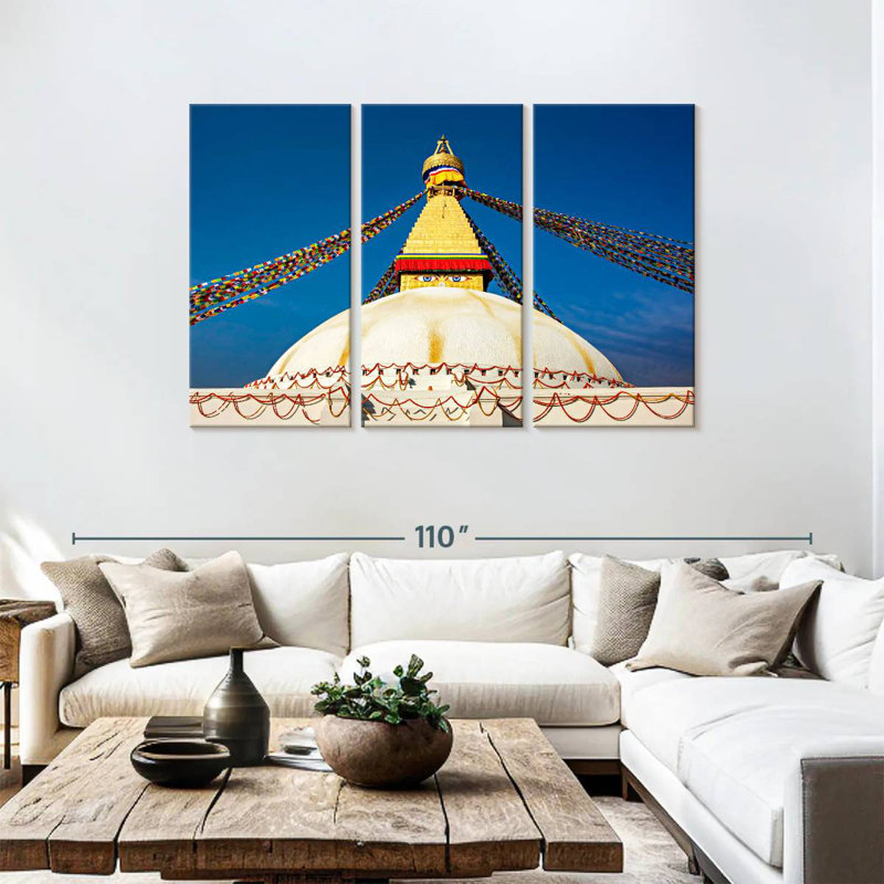 Adella Boudhanath Stupa, H 48 po x l 74 po