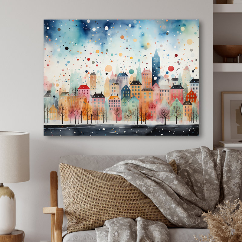 Popart Urban Cityscape II - art mural en métal City Art Deco, H 16 po x l 32 po x P 1 po