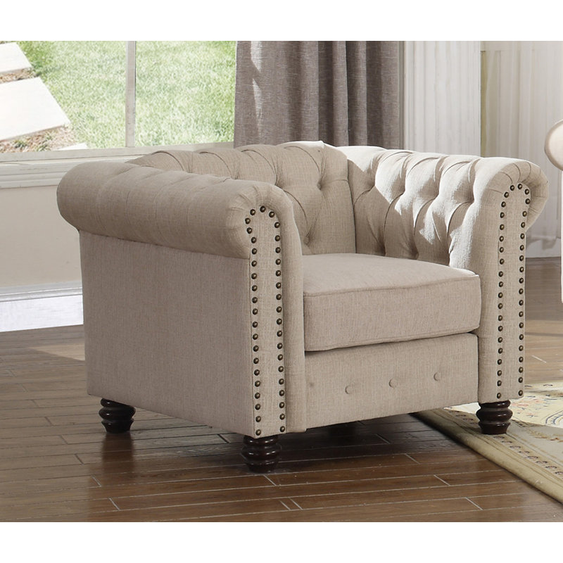 Galarza Upholstered Armchair, Beige