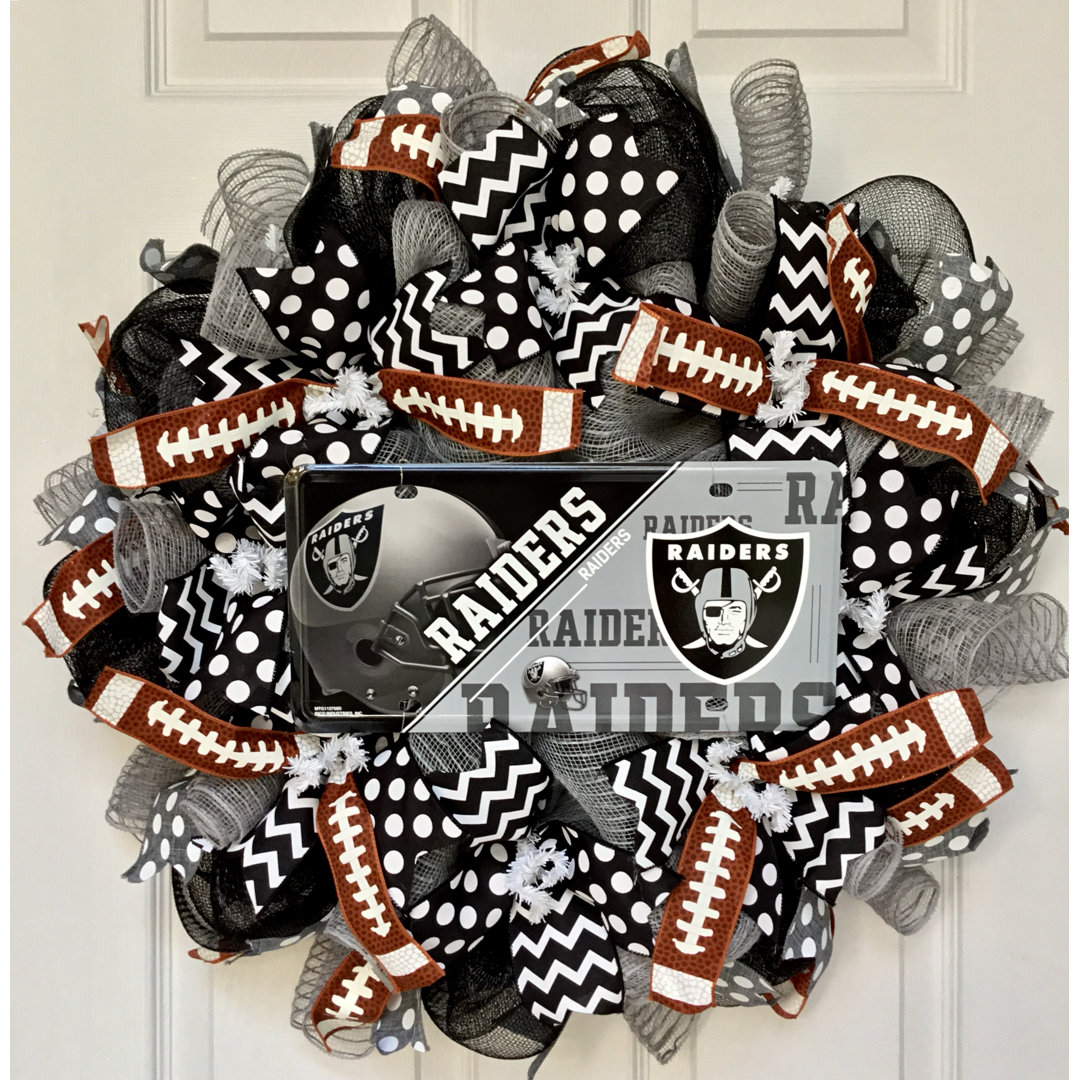 Football Wreath Oakland Raiders What A Mesh