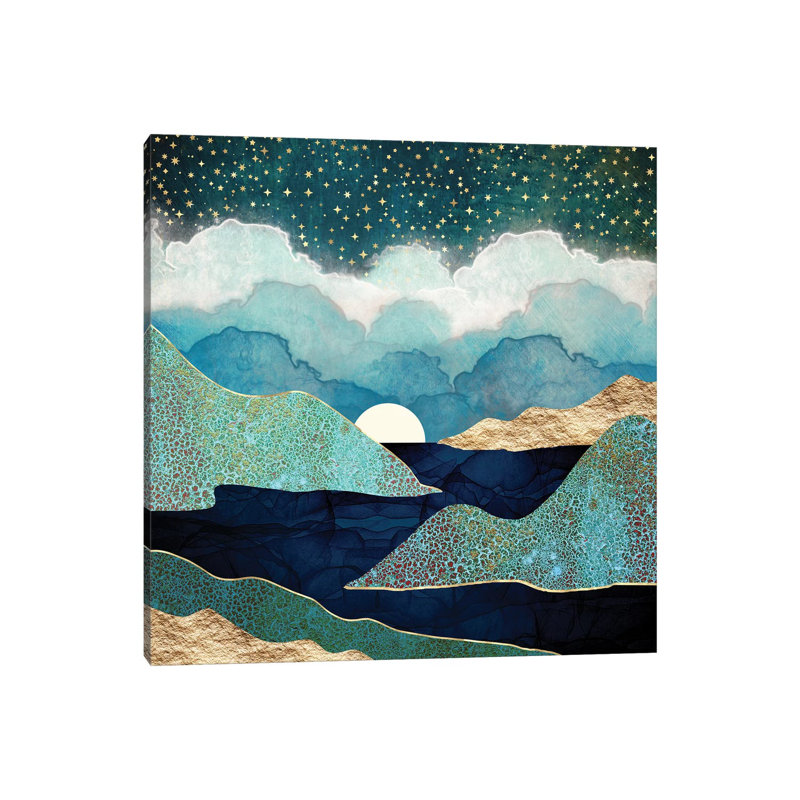 Ocean Clouds - impression d'art graphique, Toile tendue, Aucun mat, 26" H x 26" W x 1.5" D