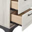 Table de chevet 2 tons moderne en chêne blanc et gris pour la chambre à coucher, glissière à roulement lisse, poignées noires, table de chevet contemporaine pré-assemblée, tiroirs, décor