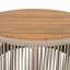 Ensemble de table industrielle rustique, table basse et table d'appoint avec design en corde tissée, ensemble de table élégant et fonctionnel moderne pour le salon et la décoration intérieure - corde beige