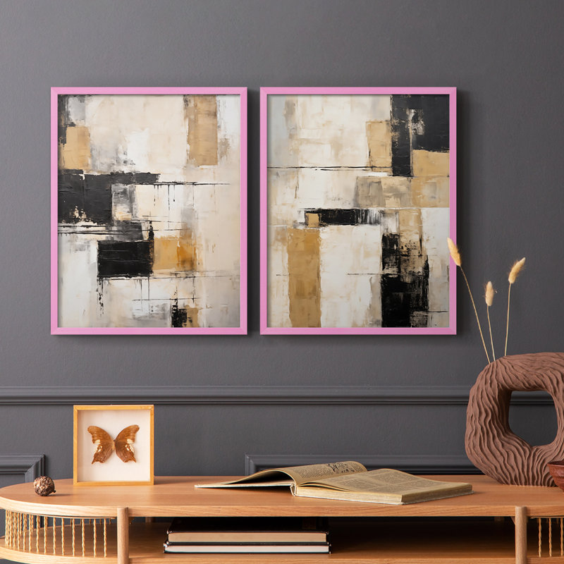 Série ABSTRACT CDI - reproduction encadrée de qualité supérieure - prête à être accrochée - aucun clou requis - aucun clou requis
