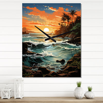 Beach Photo Tropical Vibes XVIII - Horloge murale nautique et plage