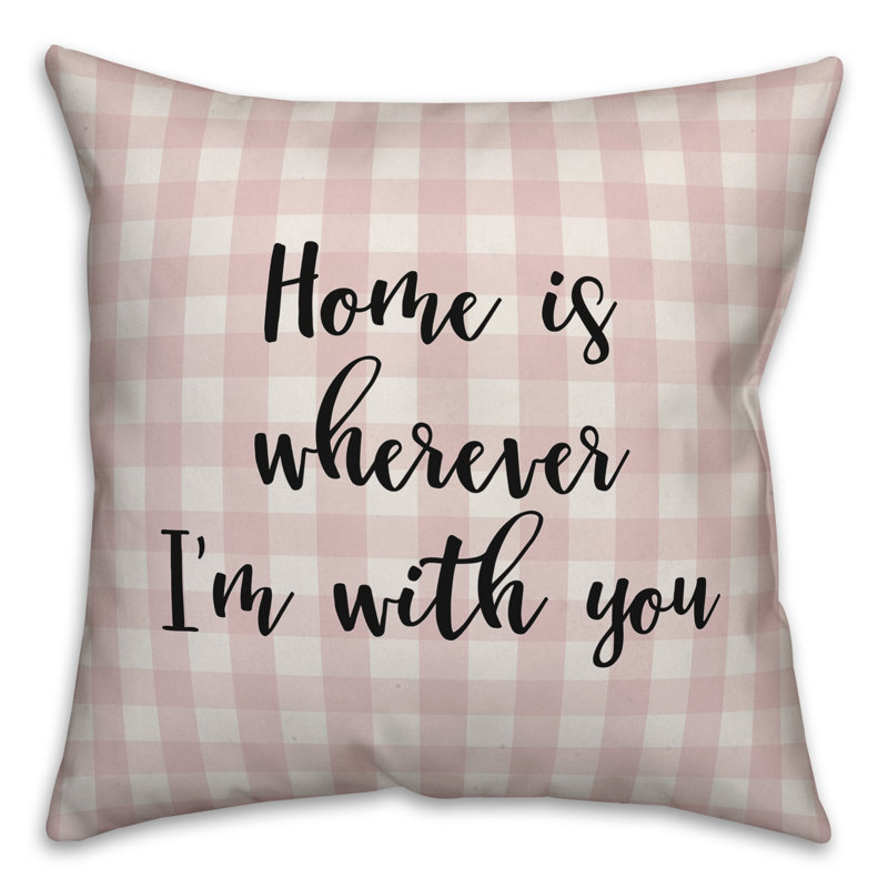  Coussin "Home is Partout", Rose/noir, Housse de coussin