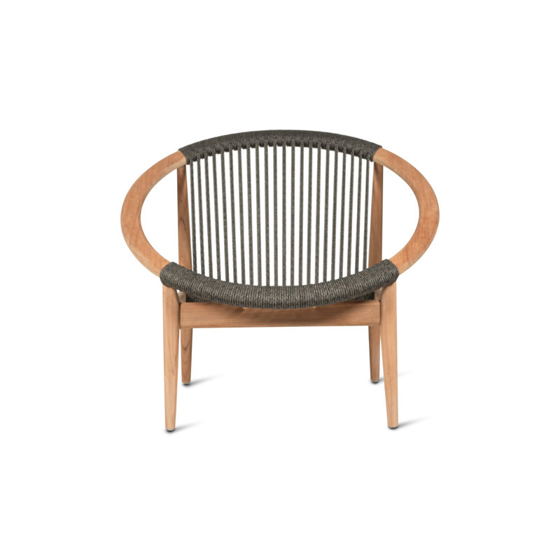 Frida Outdoor Lounge Chair, Black/Oak