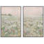 «Serene Meadow Field Pastel Floral Landscape In Hazy Dawn Light Modern Art Wall Decor», reproduction d'art encadrée sur toile, 2 pièces-98109006-98109003