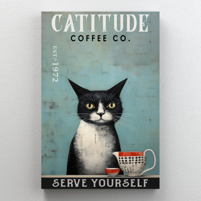 Catitude Coffee Co sur impression sur toile