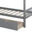 Lit simple superposé en bois pour 4 personnes, cadre de lit superposé avec tiroirs de rangement, lit superposé en L, aucun sommier requis-1805554769