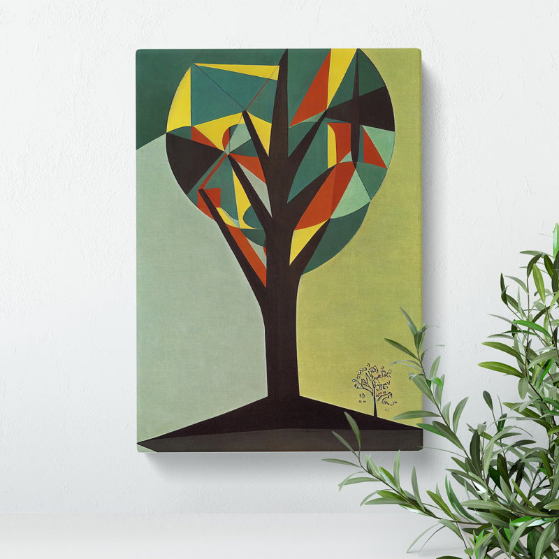 XC1022-3772X Retro Abstract Tree No.1 - Wrapped Canvas Print, 50cm H x 35cm W x 3cm D