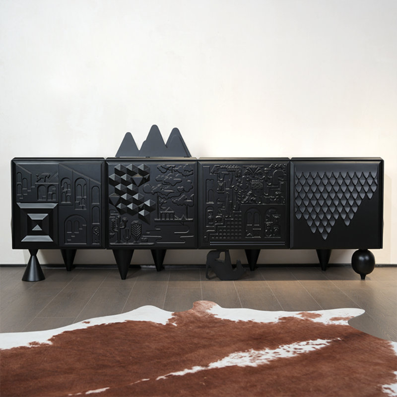 Black Creative TV Cabinet