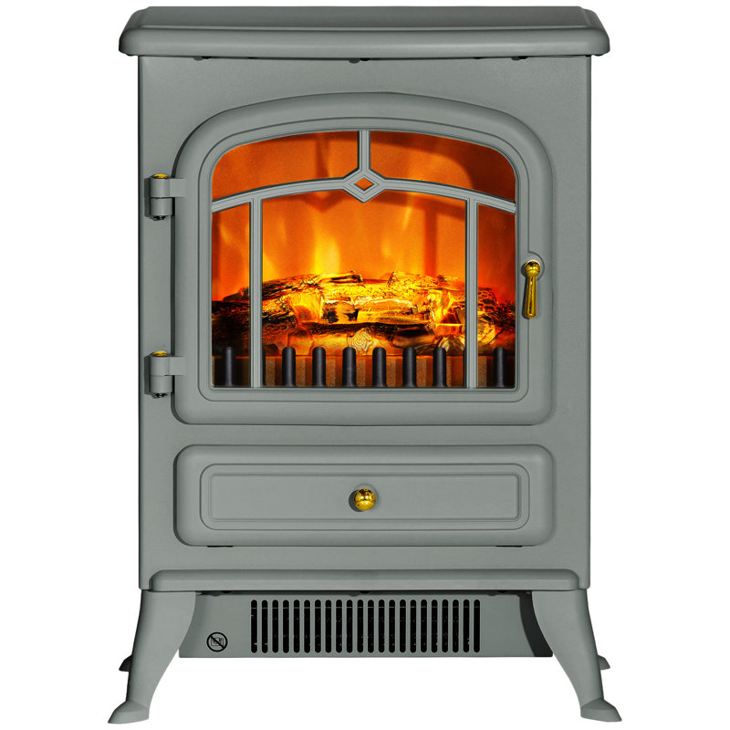 Electric Fireplace Heater, Gray