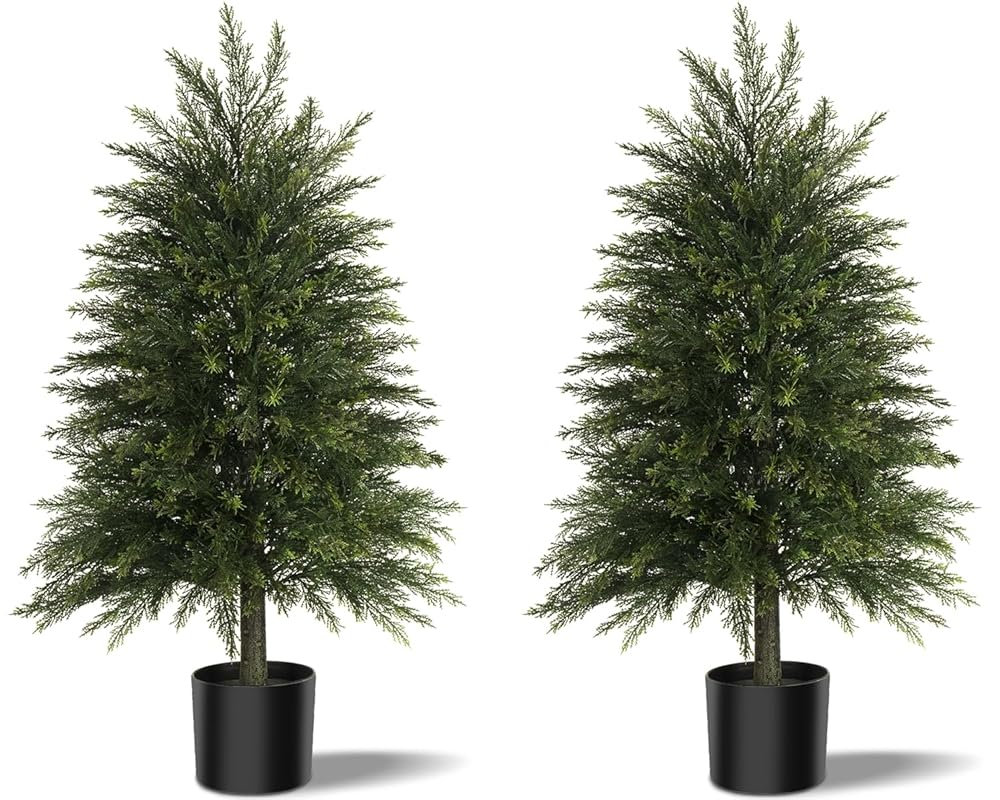 48?Artificial Cedar Fluffy Leaf Set, 36.2" H x 17.7" W x 17.7" D