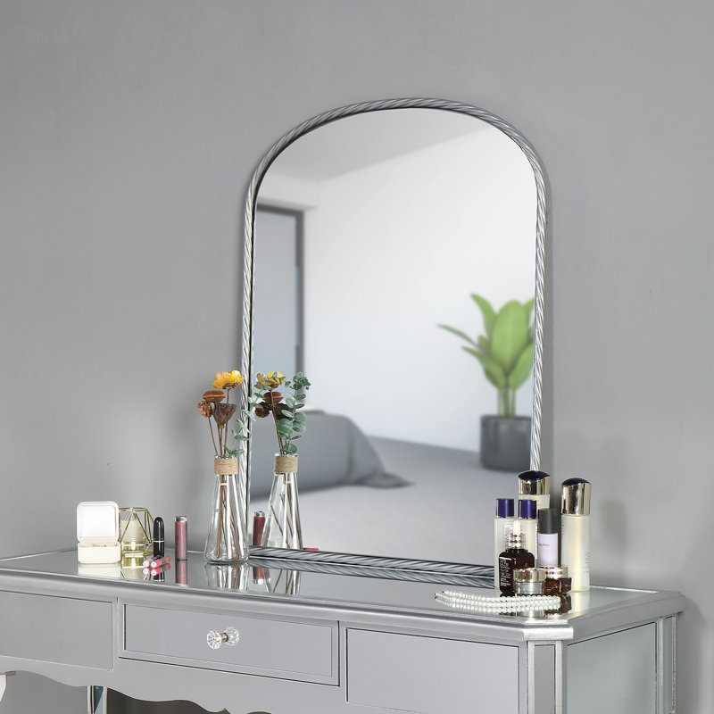 Miroir de salle de bain mural, Argent, 31 po x 24 po