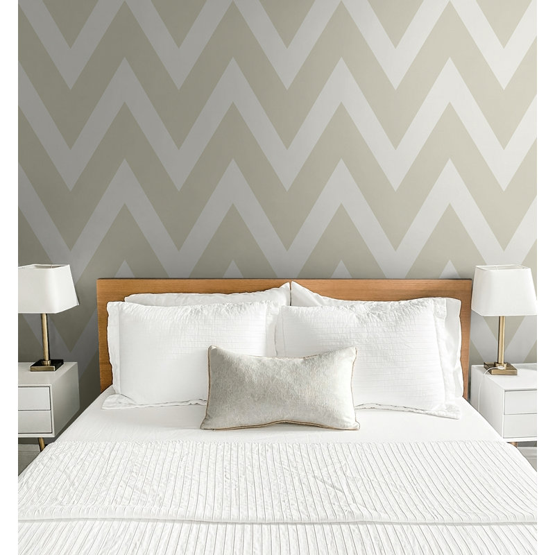 Papier peint à chevrons Carina Seabrook Designs, Beige
