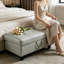 Tabouret de repose-pieds gris rectangulaire en similicuir 33,5 po x 22 po x 17 po-1273695917