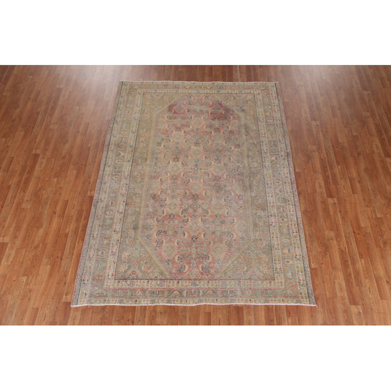 Tapis persan Kashkoli à motif végétal noué à la main 6 x 9