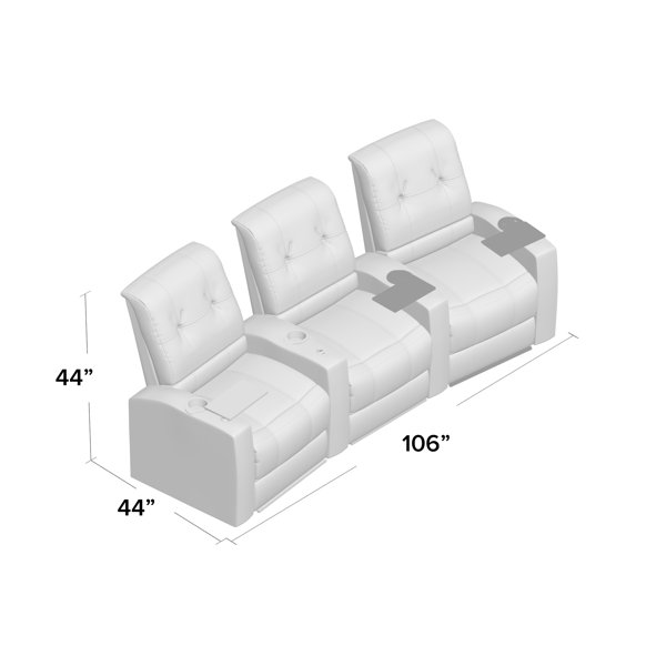 Latitude Run® Upholstered Home Theater Seating with Cup Holder | Wayfair