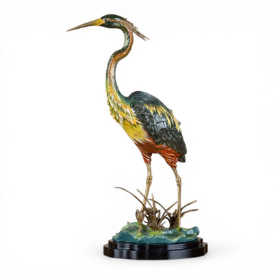 Porcelaine Shore Bird avec base bronze bronze